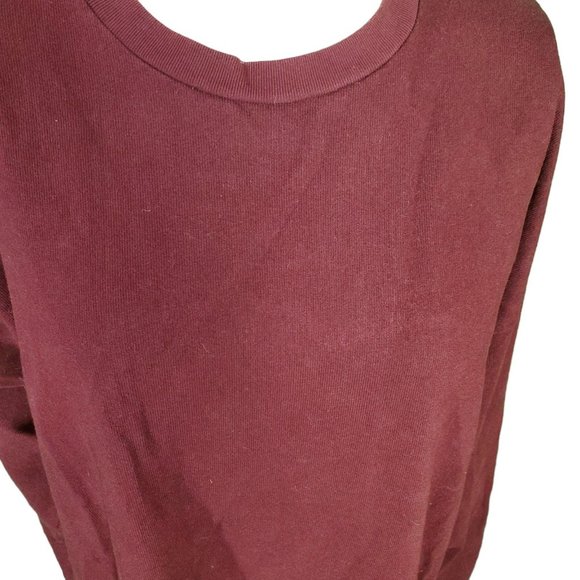 Aritzia TNA French Terry Sweatshirt Boyfriend Oversized Maroon Burgundy Sz M-L - Picture 3 of 7